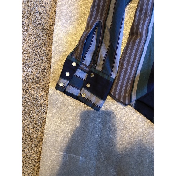 Vintage Wrangler Western Wear Shirt Button‎ Up Pearl Buttons Size XXL - Picture 10 of 12